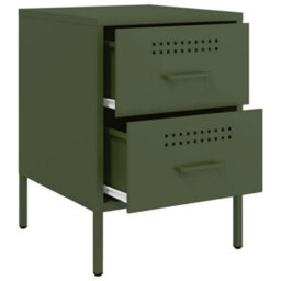 Berkfield Bedside Cabinet Olive Green 36X39X50.5 Cm Steel - thumbnail 9