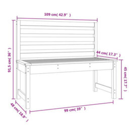 Berkfield Classic Garden Bench 109 Cm Solid Wood Pine - thumbnail 7