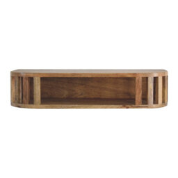 Wyld Haus Kailua Floating Mango Wood Slatted Console Table With Bone Inlay - thumbnail 2