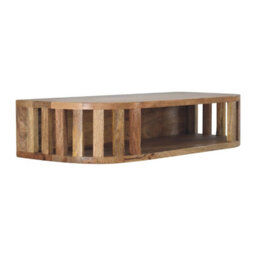 Wyld Haus Kailua Floating Mango Wood Slatted Console Table With Bone Inlay - thumbnail 5