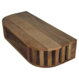 Wyld Haus Kailua Floating Mango Wood Slatted Console Table With Bone Inlay - thumbnail 6