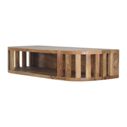 Wyld Haus Kailua Floating Mango Wood Slatted Console Table With Bone Inlay - thumbnail 3