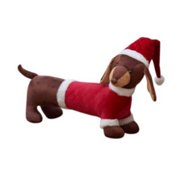 Samuel Alexander 55Cm Red And White Plush Donovan Dachshund Christmas Decoration - thumbnail 3
