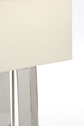 Orsina Mateo Geometric Table Lamp, Silver Aluminium Base With Cream Fabric Shade, Boutique Accent Lighting - thumbnail 4