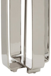 Orsina Mateo Geometric Table Lamp, Silver Aluminium Base With Cream Fabric Shade, Boutique Accent Lighting - thumbnail 3
