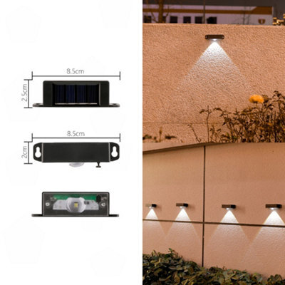 Amorly 4 Pack Solar Powered Outdoor Wall Lights, Dusk To Dawn 1Led Convex Lens Warm Light, Waterproof Decor Lamp For Fencing, Decking - image 1