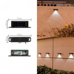 Amorly 4 Pack Solar Powered Outdoor Wall Lights, Dusk To Dawn 1Led Convex Lens Warm Light, Waterproof Decor Lamp For Fencing, Decking - thumbnail 1