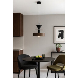 Luminosa Lighting Luminosa Valia Dome Pendant Ceiling Light Black, Brown 1X E27 - thumbnail 2