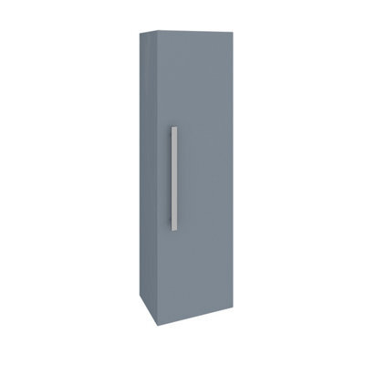 Rinse Bathrooms 1200mm Gloss Grey Wall Mounted Tall Unit Bathroom Storage Cabinet Unit Flat Packed - image 1