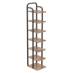 7 Tiers Wooden Shoe Rack Slim Vertical Narrow Shoes Storage Steel Frame - thumbnail 5