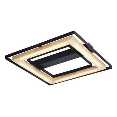 Luminosa Lighting Luminosa Rilas Integrated Led Semi Flush Ceiling Light Black Led Dimmable 3000K - image 1
