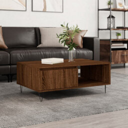 Berkfield Sturdy Coffee Table Brown Oak 90X60X35 Cm Engineered Wood - thumbnail 2