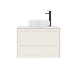 Royal Bathrooms Royal Bathroom Elmore 800mm Classic White Wall Mounted Countertop Bathroom Vanity Unit 2 Drawer With Milan Basin - thumbnail 7