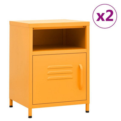 Berkfield Nightstands 2 Pcs Mustard Yellow 35X35X51 Cm Steel - image 1