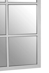 Orsina Medium Silver Grid Wall Mirror, Sleek Stainless Steel Frame Mirror, Modern Square Wall Mirror For Living Room - thumbnail 5