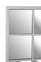 Orsina Medium Silver Grid Wall Mirror, Sleek Stainless Steel Frame Mirror, Modern Square Wall Mirror For Living Room - thumbnail 4