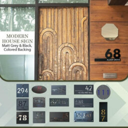 One of a Kind Design UK One Of A Kind Uk Modern Personalised House Sign Door Plaque-Grey - thumbnail 4