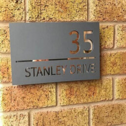 One of a Kind Design UK One Of A Kind Uk Modern Personalised House Sign Door Plaque-Grey - thumbnail 3
