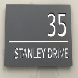One of a Kind Design UK One Of A Kind Uk Modern Personalised House Sign Door Plaque-Grey - thumbnail 2
