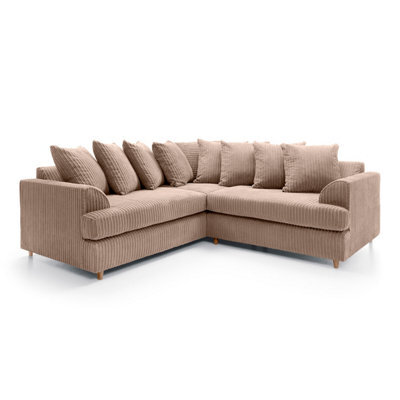 Abakus Direct Ferguson Corner Sofa Brown Cord - image 1