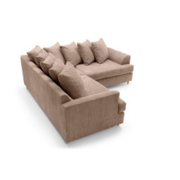 Abakus Direct Ferguson Corner Sofa Brown Cord - thumbnail 5