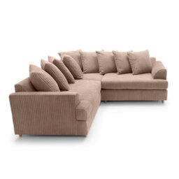 Abakus Direct Ferguson Corner Sofa Brown Cord - thumbnail 4