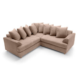 Abakus Direct Ferguson Corner Sofa Brown Cord - thumbnail 3