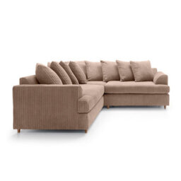 Abakus Direct Ferguson Corner Sofa Brown Cord - thumbnail 2