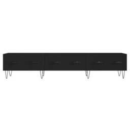 Berkfield Tv Cabinet Black 150X36X30 Cm Engineered Wood - thumbnail 5