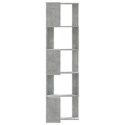 Walplus Corner Bookcase 5-Tier Concrete Grey 50X50X179 Cm Engineered Wood - thumbnail 5