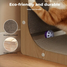 Skylos L Shaped 68Cm Cat Scratching Board With Ball Toy Wall Furniture - thumbnail 7