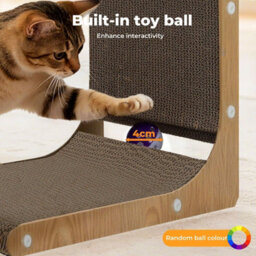 Skylos L Shaped 68Cm Cat Scratching Board With Ball Toy Wall Furniture - thumbnail 6