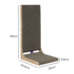 Skylos L Shaped 68Cm Cat Scratching Board With Ball Toy Wall Furniture - thumbnail 9