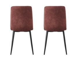 Set Of 2 Faux Suede Leather Dining Chairs Henri Pink By Mcc Direct - thumbnail 5