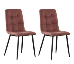 Set Of 2 Faux Suede Leather Dining Chairs Henri Pink By Mcc Direct - thumbnail 3