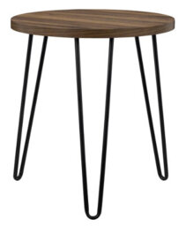 Dorel Dhp Owen Small Round End Table In Walnut Look With Metal Legs - thumbnail 1