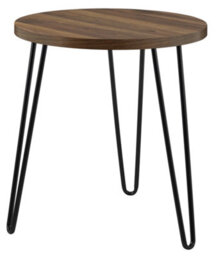 Dorel Dhp Owen Small Round End Table In Walnut Look With Metal Legs - thumbnail 2