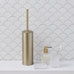 GoodHome Cavalla Transparent Ribbed Effect Glass Freestanding Soap Dispenser - thumbnail 3