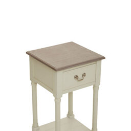 Orsina Ivory Side Table With Drawer, Slim Night Stand End Table With Bottom Shelf, Bedside Night Table For Home - thumbnail 6
