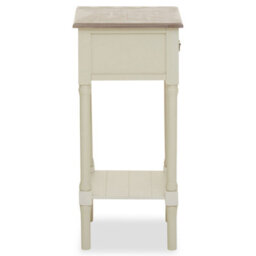 Orsina Ivory Side Table With Drawer, Slim Night Stand End Table With Bottom Shelf, Bedside Night Table For Home - thumbnail 4