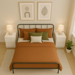 House Of Home Double Size Bed Frame Black Metal Rounded Headboard Easy Assembly Bed - thumbnail 4