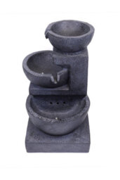 Gardenwize Outdoor Garden Solar Powered Cascading Black Ceramic Water Fountain Feature - thumbnail 2