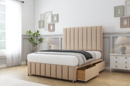 "Comfort Sara Pebble Plush Divan Bed Set 4 Drawers - 26"" Strutted & 12"" Footboard 4'6 Double" - thumbnail 2