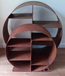 Inspirational Gifting Large Steel Round Log Store & Shelves Metal Log Holder Log Storage In Rustic 80Cm - thumbnail 5