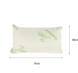 2 Pack Bamboo Memory Foam Pillows With Cooling Breathable Cover 74 X 48Cm - thumbnail 3