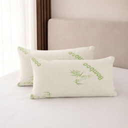 2 Pack Bamboo Memory Foam Pillows With Cooling Breathable Cover 74 X 48Cm