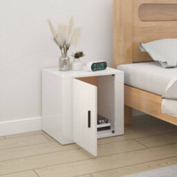 Berkfield Bedside Cabinet High Gloss White 50X39X47 Cm - thumbnail 3