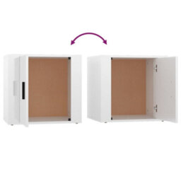 Berkfield Bedside Cabinet High Gloss White 50X39X47 Cm - thumbnail 8