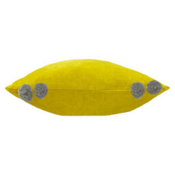 Furn. Hoola Pom-Pom Velvet Feather Filled Cushion - thumbnail 2