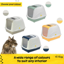 Cat Centre.Direct Cat Centre Flip Hooded Litter Tray With Carbon Filter And Scoop Grey - thumbnail 4